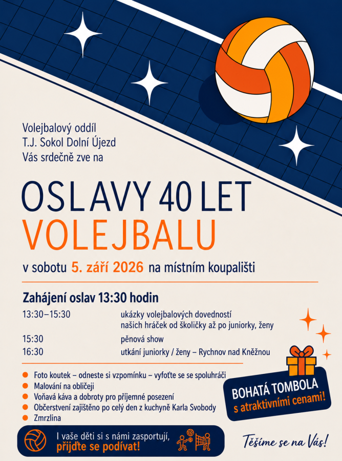 OSLAVA VOLEJBALU V DOLNÍM ÚJEZDĚ